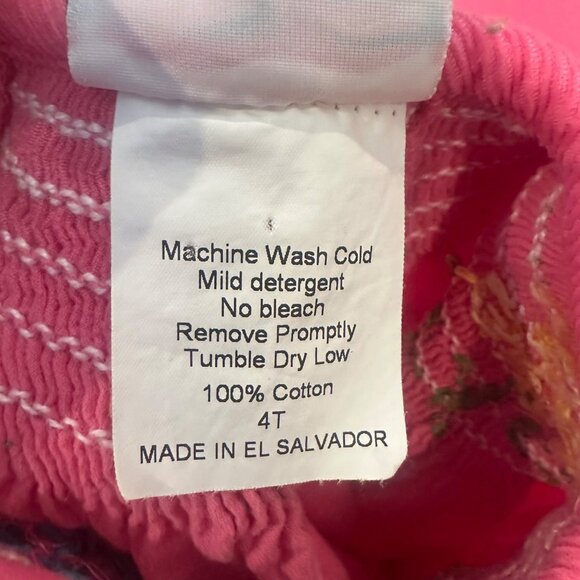 CASTLE & CROWNS GIRLS PINK CORDUROY SMOCKED FLOWERS DRESS 4T - Picture 8 of 8